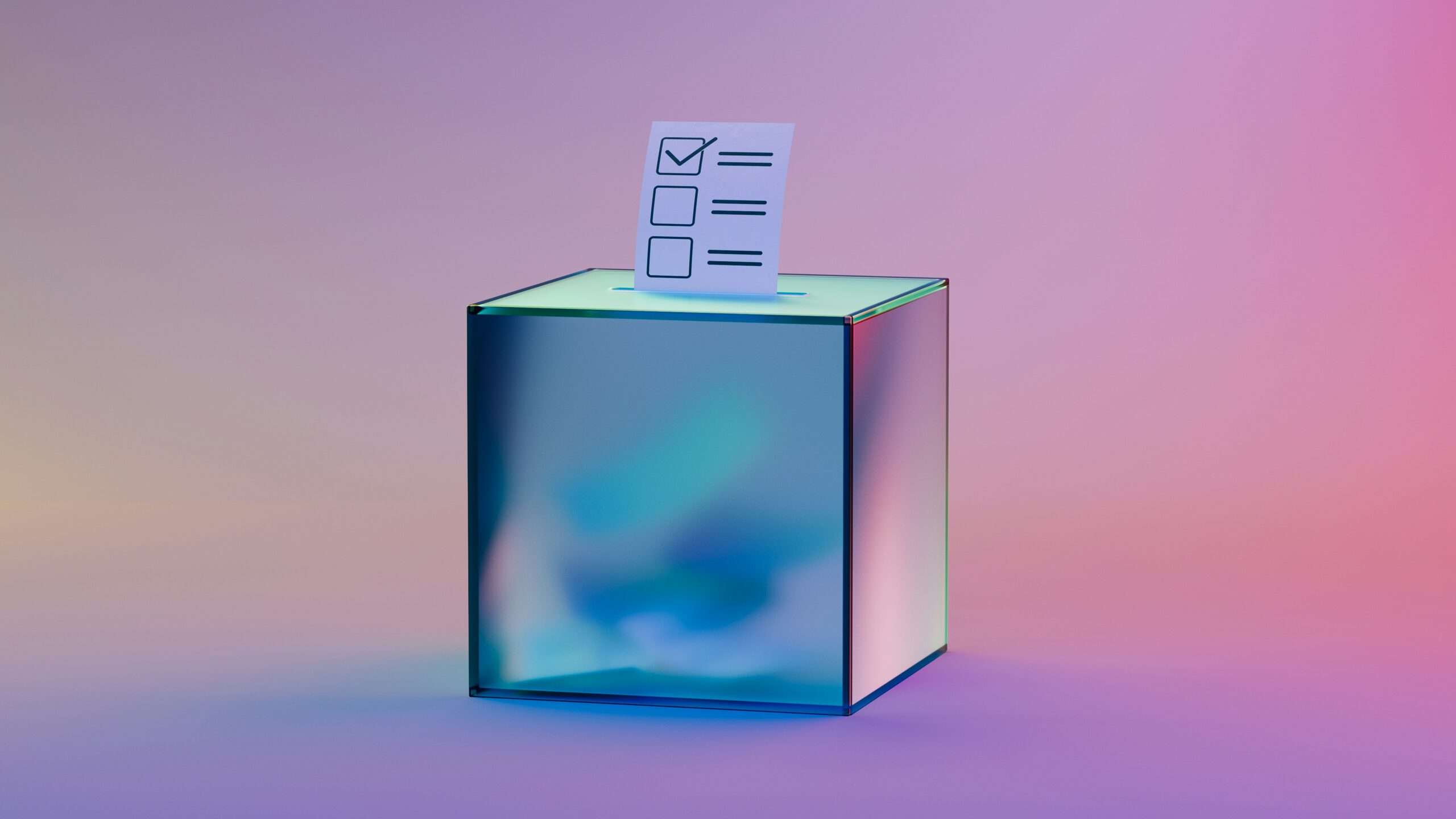 Box mit Wahlzettel